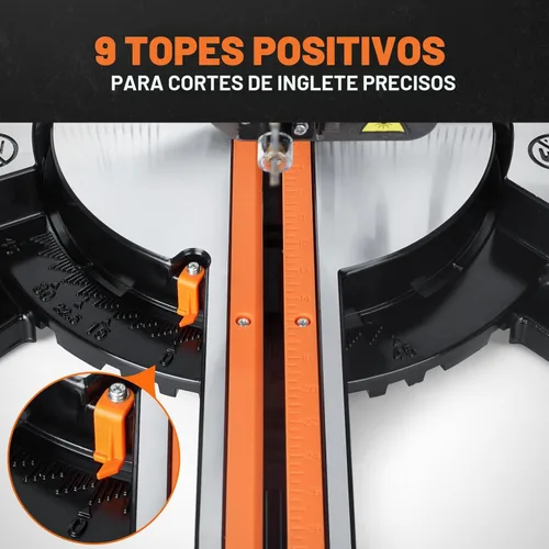 Miniatura 8 de DOVAMAN Sierra de inglete deslizante actualizada de 10 pulgadas, corte multimaterial con 3 cuchillas TCT, operación ambidiestra, velocidad