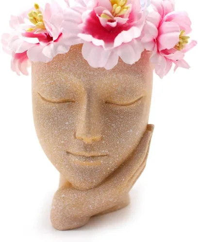 Miniatura 8 de FOMIYES Maceta de flores para suculentas, bonita resina de cactus, ojos cerrados, exteriores, interiores, jardín, patio, césped, decoración de baño