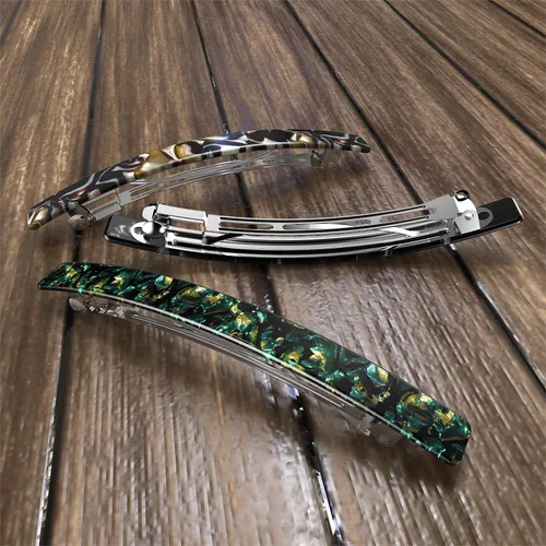 Miniatura 7 de HYFEEL Pasadores franceses largos para mujer, cabello fino y grueso, pinzas grandes de 4 pulgadas para cola de caballo, accesorios elegantes