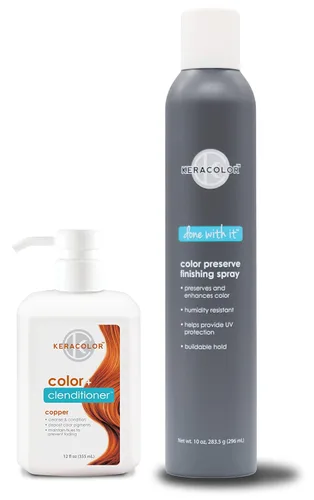 Miniatura 18 de KERACOLOR Kit de 3 en 1 (Limpieza + Acondicionador + Color) Tinte semipermanente azul para el cabello y acabado en aerosol para el cabello, 10 onzas