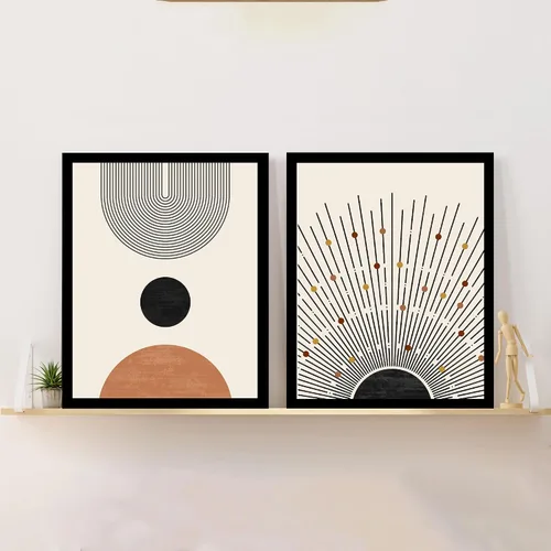 Miniatura 5 de W.O.W.A - Arte abstracto geométrico moderno para decoración de sala de estar (11 x 14 pulgadas, sin marco)