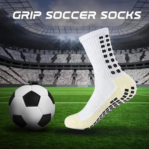 Miniatura 4 de Calcetines de fútbol para hombre almohadillas antideslizantes de agarre para fútbol baloncesto calcetines de agarre deportivo 4 pares B0BDF3FTVL