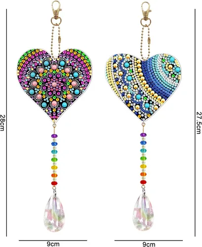 Miniatura 2 de Kit de pintura de diamante con forma especial de corazón de amor, 2 piezas, taladro especial, arte de diamante, luz solar, ventana para atrapar
