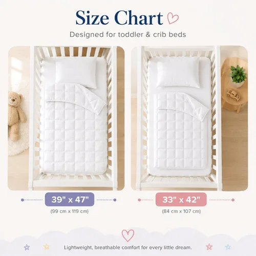 Miniatura 5 de Continental Bedding Edredón para niños pequeños, relleno de edredón de microfibra 100%, manta para dormir con funda de algodón, se adapta a cuna