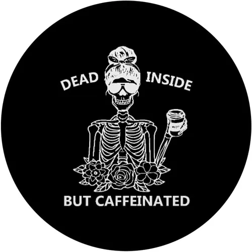 Miniatura 3 de Dead Inside But Cafeinated Skeleton Coffee Energy Drink PopSockets intercambiables PopGrip