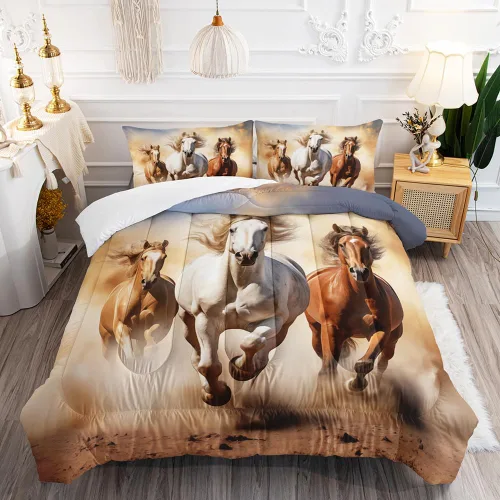 Miniatura 24 de Juego de edredón de unicornio para niñas, juego de ropa de cama de mariposa, juego de edredón de arco iris, tamaño individual con 1 edredón y 2
