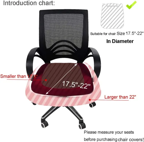 Miniatura 6 de Smiry - Fundas de asiento elásticas para silla de oficina con estampado jacquard, desmontables, lavables, antipolvo, para silla de escritorio, Gris