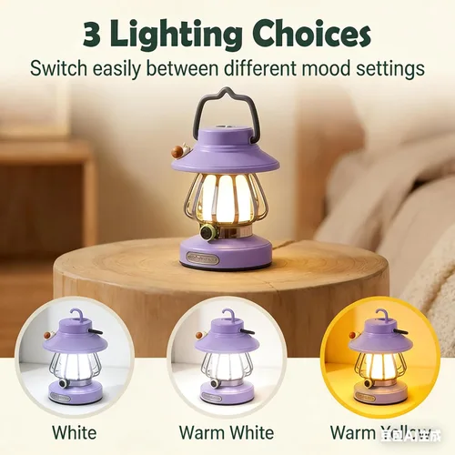 Miniatura 3 de Juego de luces de campamento para niños, linterna recargable y linterna frontal con sensor de movimiento con carga USB-C, luz nocturna regulable