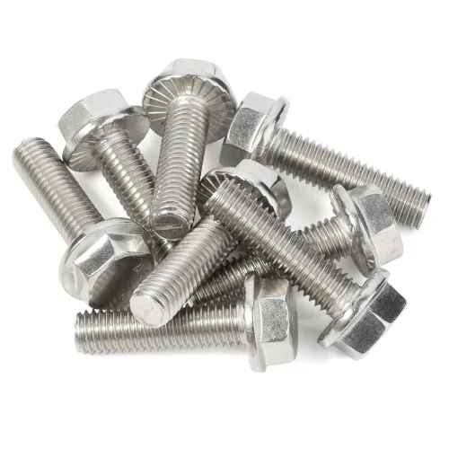 Miniatura 7 de Tornillos hexagonales con brida M10-0.059 x 1.181 in Brida Tornillos hexagonales, acero inoxidable 18-8 (304), acabado liso, DIN 6921, 5 PCS