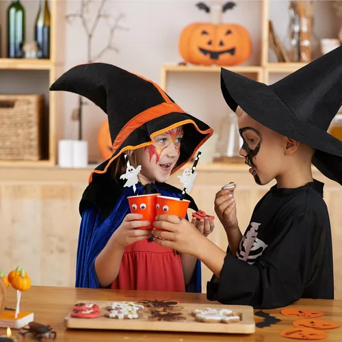 Miniatura 5 de Whaline Pajitas de papel de fantasma de Halloween, pajitas desechables con fantasma, lindas y espeluznantes pajitas decorativas para dulce o truco