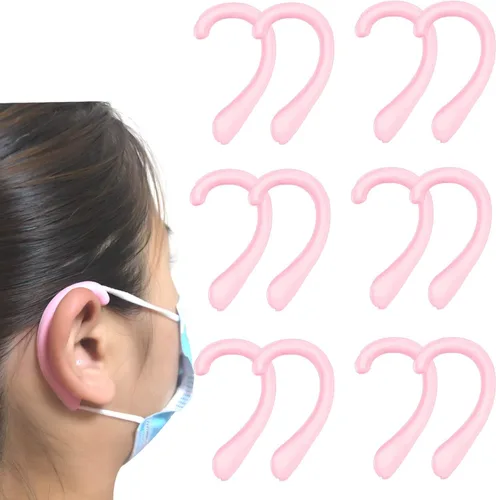 Miniatura 10 de Protectores de oreja antideslizantes de silicona suave para aliviar las molestias de oído (transparente, 6 pares)