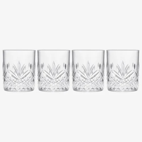 Miniatura 2 de Vasos irrompibles de plástico Tritan para cóctel, whisky, agua y vino Juego de 4 vasos Rocas reutilizables a la antigua, colores acrílicos Claro