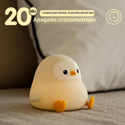 Miniatura 4 de ATSUI Luz Nocturna de Pingüino, Lámpara Nocturna de Animal Novelosa y Esponjosa LED, Silicona de Grado Alimentario, Atenuable en 2 Niveles, Luz