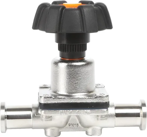 Miniatura 7 de QiiMii SS316 Tri clampmini válvula de diafragma 1/2" con membrana de EPDM+PTFE, válvula de membrana de abrazadera 1/2" con brida de abrazadera 25,2