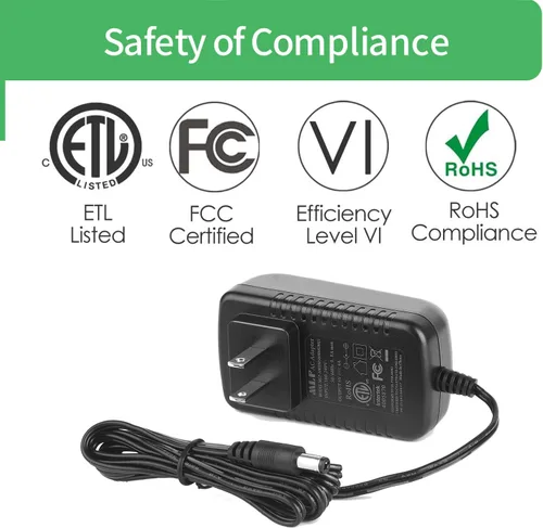 Miniatura 4 de Adaptador de fuente de alimentación de CA a CC 5V 4A, enchufe 0.217 in x 0.083 in, UL listado