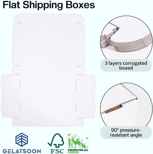 Miniatura 3 de Juego de 25 cajas de envío blancas de 13 x 10 x 2 pulgadas, cajas de cartón corrugado certificadas por FSC para embalaje, correo, pequeñas empresas