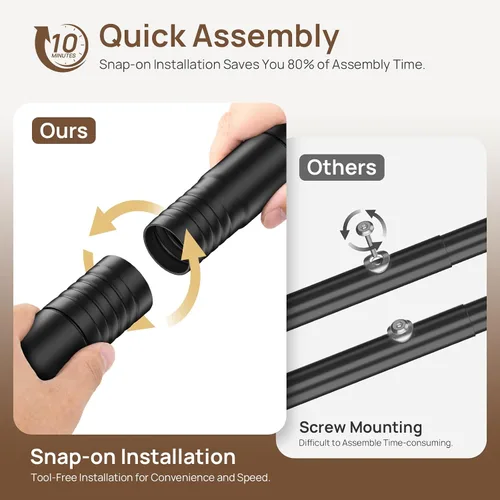 Miniatura 8 de Golpart Perchero de Ropa Resistente con Ruedas, Perchero Rodante para Prendas, Estanterías de Alambre Ajustables para Colgar Ropa con Colgador