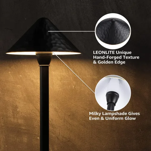 Miniatura 5 de LEONLITE Luz LED de camino de paisaje de bajo voltaje, 3 W 12-24 V CA/CC, iluminación de camino con cable, luz exterior para césped de patio, ETL