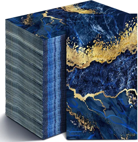 Miniatura 9 de Geyoga 200 Piezas Servilletas de Invitados de Mármol de 2 Capas Servilletas de Papel Desechables para Baño de Invitados Toallas de Mano Marmoleadas