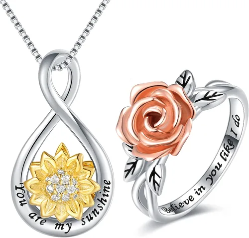 Anillos giratorios para la ansiedad para mujeres, plata de ley 925, bandas de promesa rosa rosa para aliviar el estrés, joyería antiansiedad,