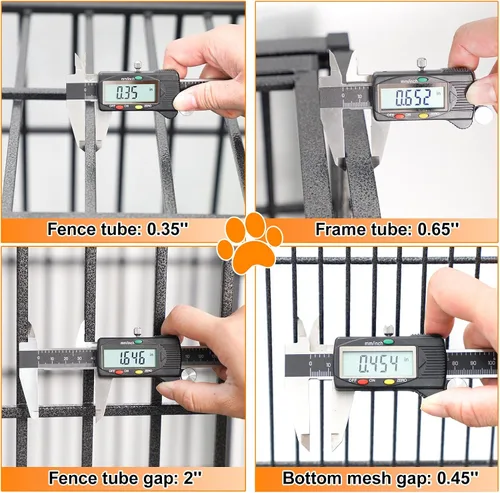 Miniatura 9 de Homey Pet Jaula para Perros Apilable de Servicio Pesado de 37 pulgadas, Jaula Kennel Indestructible a Prueba de Escape para Perros con Ruedas