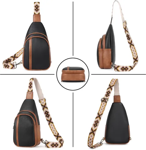 Miniatura 7 de Bolsos cruzados CLUCI para mujer y hombre, bolso bandolera de cuero, mochila de cuerpo cruzado para mujer, regalos para mujeres, cumpleaños, único