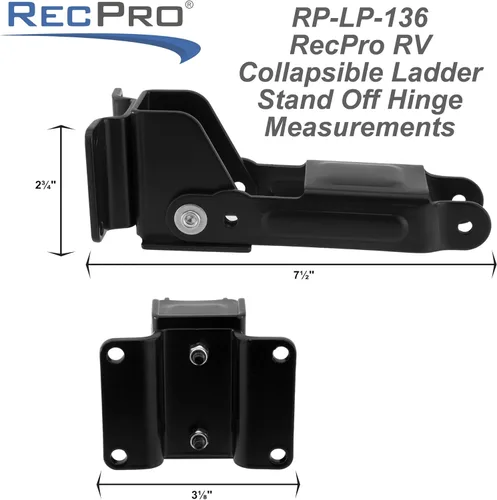 Miniatura 5 de RecPro Par de bisagras de soporte para escalera plegable RV (sin pin)