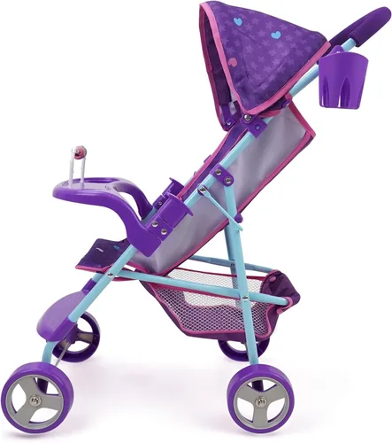 Miniatura 3 de 509 Tripulación: Cochecito de muñeca sirena – Juego de simulación para niños, toldo y portavasos, fácil de plegar almacenamiento y viajes, se adapta