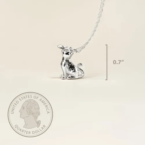 Miniatura 6 de SCAMPER & CO . Collar de plata de ley 925 chapado en rodio para mujer, collar con colgante de raza de perro o gato, cadena de cuerda con cierre