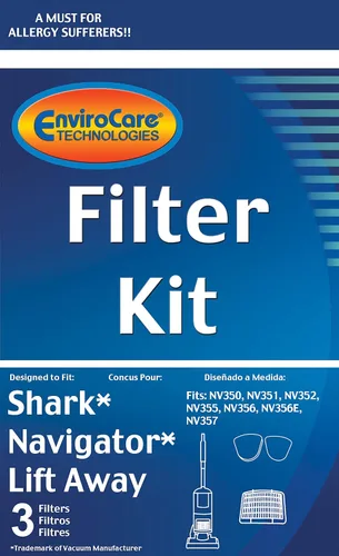 Miniatura 3 de EnviroCare Filtros de repuesto para aspiradora de alta calidad hechos para adaptarse a los modelos Shark Navigator Lift Away. 1 filtro HEPA y 2