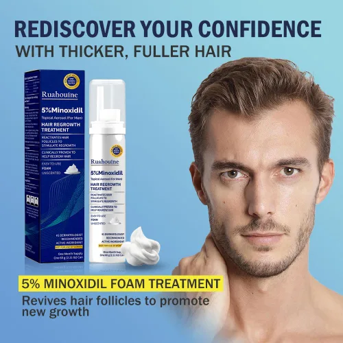 Miniatura 3 de Ruahouine Espuma de minoxidil al 5% para el crecimiento del cabello, tratamiento tópico de pérdida de cabello para hombres para que vuelvan a crecer