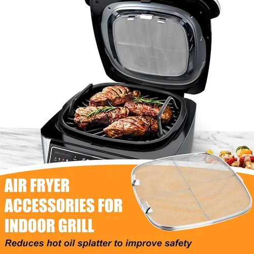 Miniatura 7 de Protector de salpicaduras de acero inoxidable para Ninja Foodi AG301, accesorios para freidora de aire, protector de salpicaduras de freidora