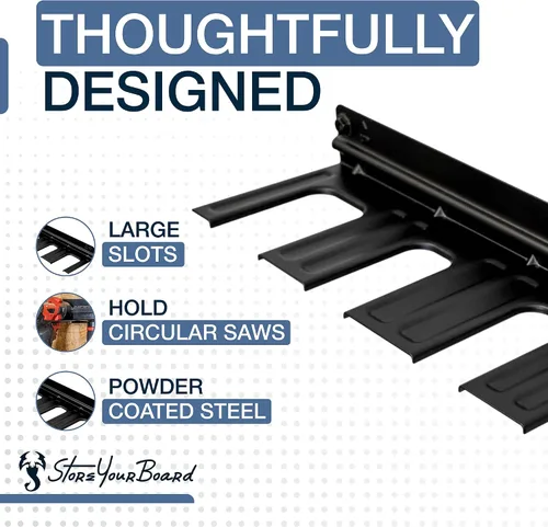 Miniatura 5 de StoreYourBoard Organizador de herramientas eléctricas, estante de almacenamiento de garaje de montaje en pared, acero sólido
