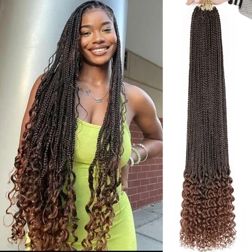 Miniatura 22 de XTREND 10 Pulgadas 6 Paquetes Trenzas de Caja de Ganchillo Cabello Pre-anudado Sin Nudos Bobo Trenzas de Caja 3X Extensiones de Cabello Trenzado 1b#