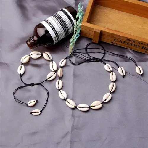Miniatura 6 de Starain Juego de 2 tobilleras de concha para mujer, hechas a mano, ajustable, Puka, playa, VSCO, para niña