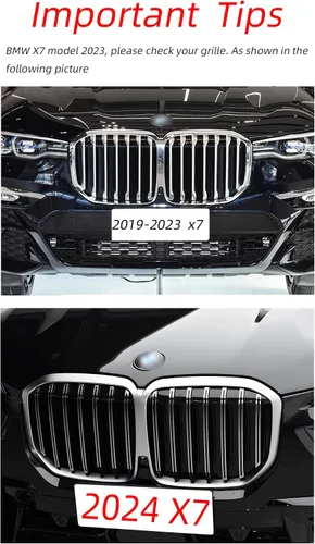 Miniatura 3 de Lanyun Compatible con bmw X7 G07 2023 - Accesorios para parrilla de color ABS, con 7 barras verticales