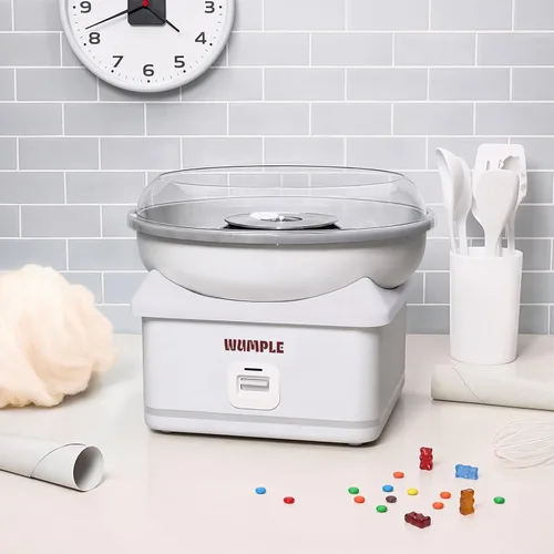 Miniatura 7 de Máquina de Algodón de Azúcar con Luces LED, Calentamiento Rápido, Máquina Eléctrica con Tazón Tapado para Fiestas, Hogar y Negocio (Gris)