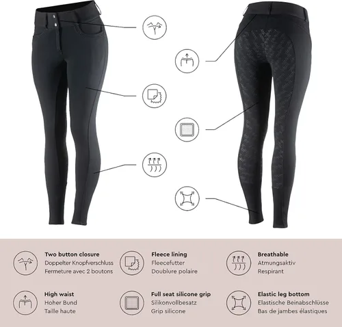 Miniatura 8 de HORZE Mia Warm Winter Thermo High-Waisted Horse Riding Breeches with Silicone Full Seat