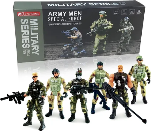 Figuras de acción de soldados, juguetes de soldados para niños de 4 a 7 años, juego de soldados de juguete de acción con armas, juego de soldados