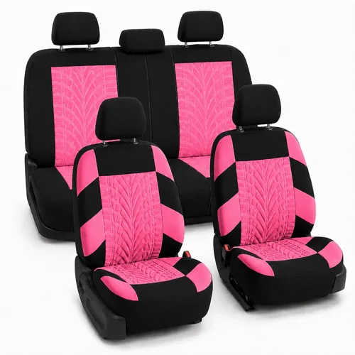 Miniatura 16 de FH Group - Juego de fundas de asiento delantero de automóvil de tela de alta calidad, para asientos con respaldo bajo con reposacabezas extraíble