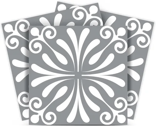 Miniatura 12 de Mi Alma Calcomanías de azulejos en blanco y negro – Calcomanías de azulejos para despegar y pegar, juego de 24 piezas, 5 x 5 pulgadas, calcomanías