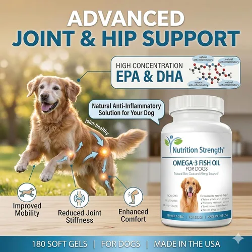 Miniatura 5 de Omega 3 - Geles suaves de aceite de pescado para perros con ácidos grasos EPA y DHA para el corazón, la piel, el pelaje y la alergia, suplemento