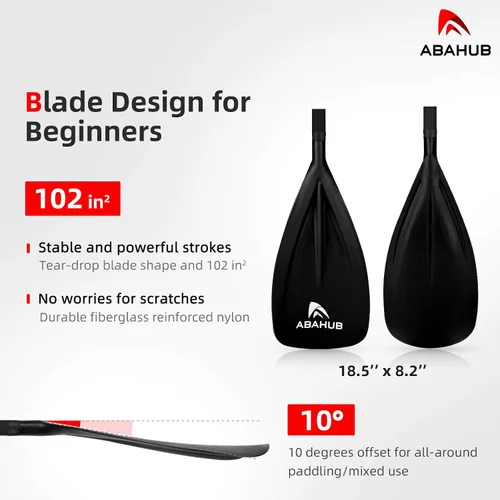 Miniatura 2 de Abahub SUP Paddles - 3 piezas ajustables de pie remo ligero para paddleboard, aleación de aluminio recubierto de poliuretano eje 68 a 84 pulgadas