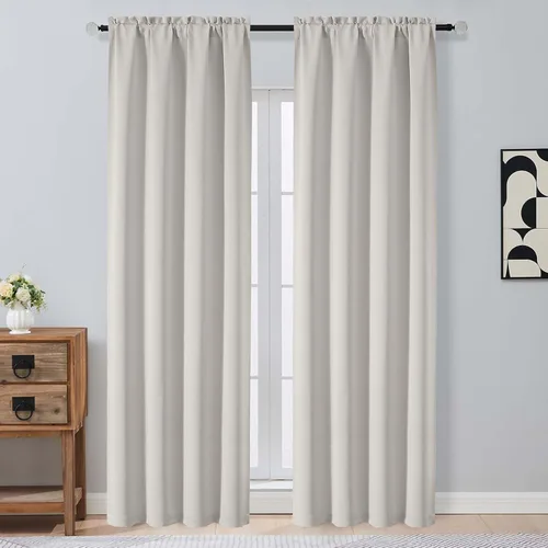 Miniatura 105 de OVZME Cortinas opacas turquesa para tratamiento de ventanas pequeñas, cortinas cortas con bloqueo de luz para ventana de cocina sobre el fregadero
