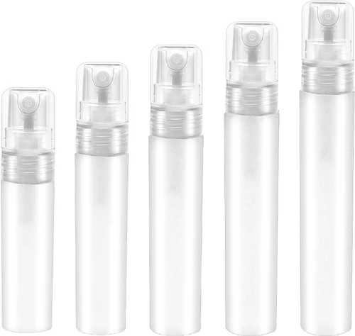 Vin Beauty 5 unids Perfume plástico mini botellas de spray para viaje Mister pequeñas botellas vacías Spritzer contenedores de muestra para plantas