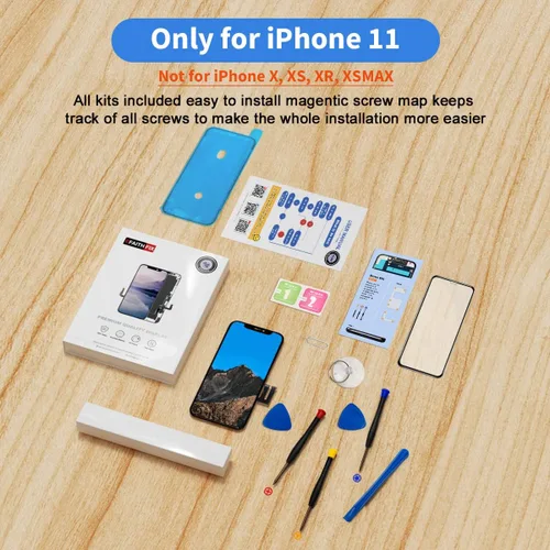 Miniatura 7 de EFAITHFIX para iPhone 11 Reemplazo de pantalla COF de 6.1 pulgadas, marco de pantalla LCD, ensamblaje de pantalla táctil 3D, digitalizador