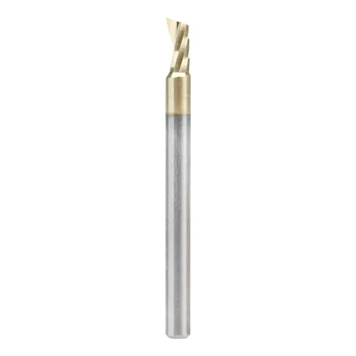 Amana Tool CNC de carburo sólido espiral O flauta arriba-corte, broca de aluminio de corte, ZrN revestido, 51471-Z, 1/8 D x 1/4 CH x 1/8 SHK x 1-1/2