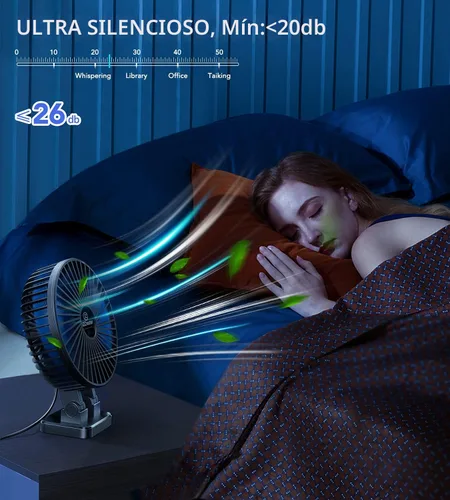 Miniatura 7 de JZCreater Ventilador de Escritorio USB, Mini Ventiladores Portátiles, Ventilador de Enfriamiento de Mesa de Escritorio de 3 Velocidades, Conexión a