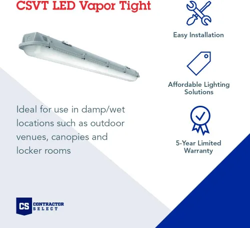 Miniatura 2 de Lithonia Ligthing CSVT L96 ALO4 MVOLT SWW3 80CRI Contratista Select Vapor Tight MVOLT Tira de luz LED, 6495-10300 lúmenes, 3500K 4000K 5000K, 8