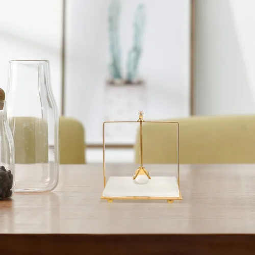 Miniatura 8 de Metal Napkin Holder Stand for Tabletop, Gold Farmhouse Napkin Dispenser with Weighted Base, Rustic Iron Paper Towel Holder for Restaurant and Home